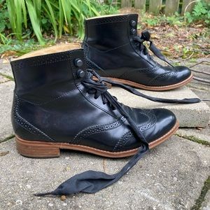 Sebago Leather Lace Up Oxford Bootie Size 7.5 Claremont Boot Wingtip